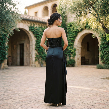 Elena - Elegant Beaded Corset Evening Maxi Dress