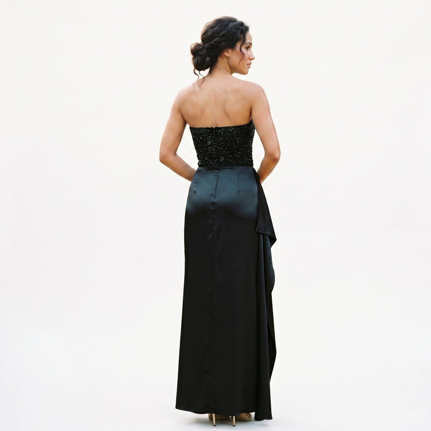 Elena - Elegant Beaded Corset Evening Maxi Dress