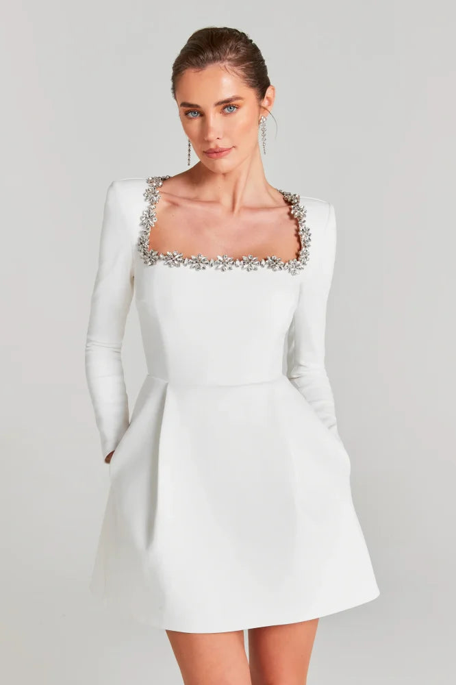 Ella | Elegant Velvet Mini Dress for Wedding Guests and Cocktail Parties