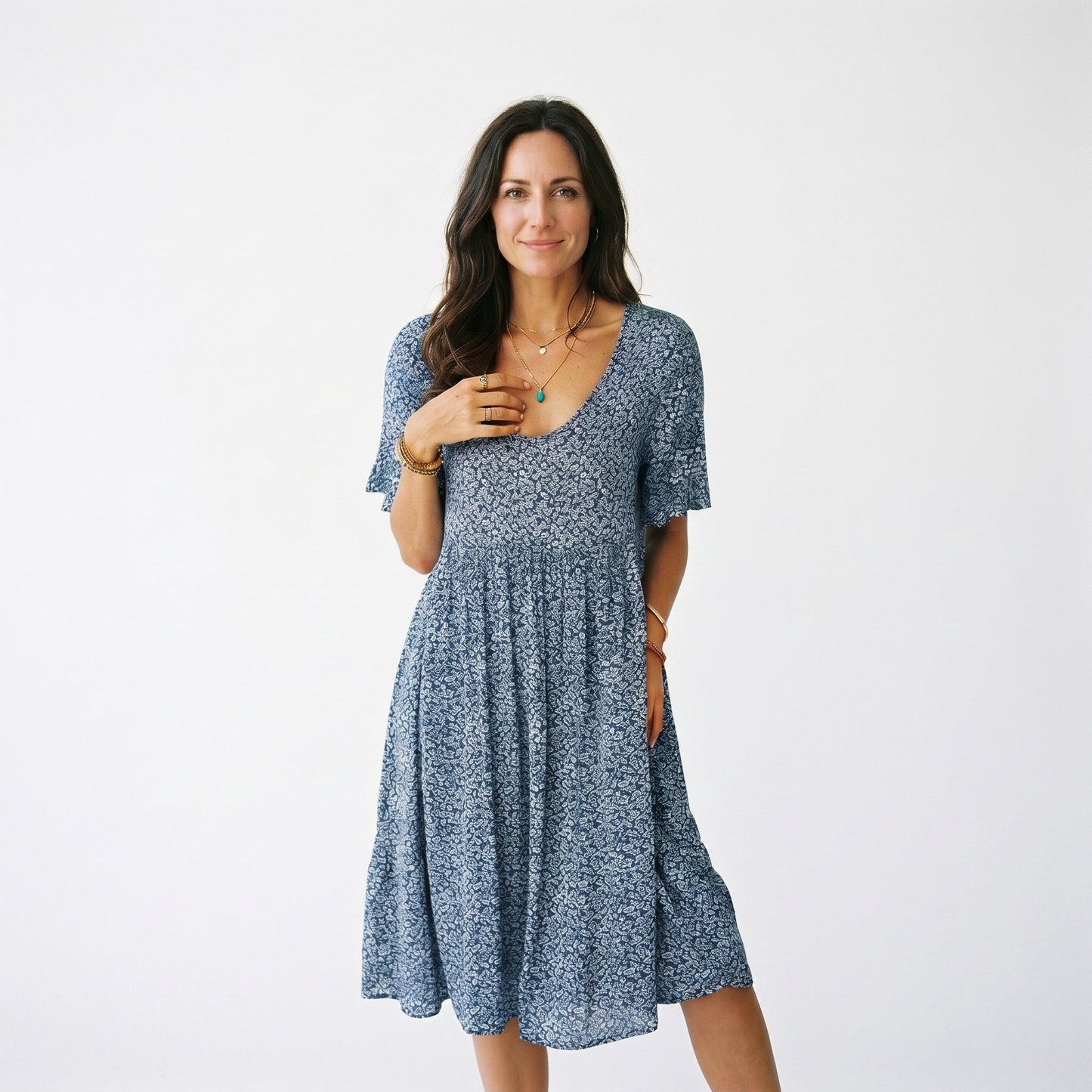 Lumia - Breezy Floral A-Line Women's Summer Mini Dress