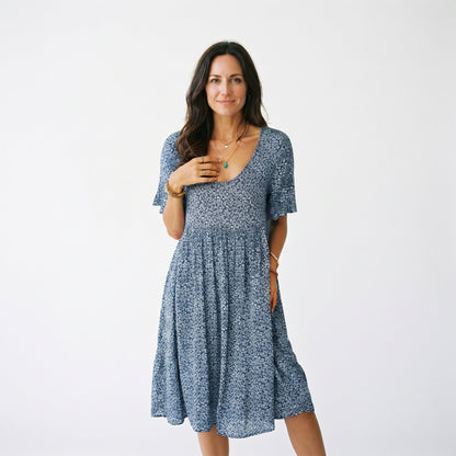 Lumia - Breezy Floral A-Line Women's Summer Mini Dress