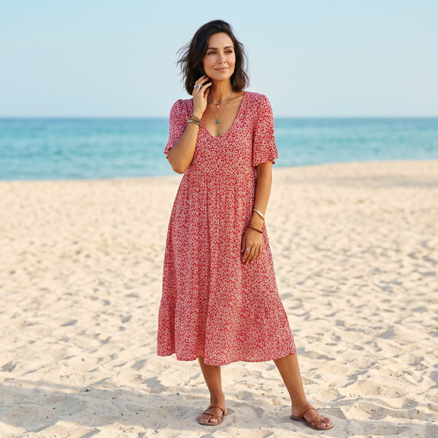 Lumia - Breezy Floral A-Line Women's Summer Mini Dress
