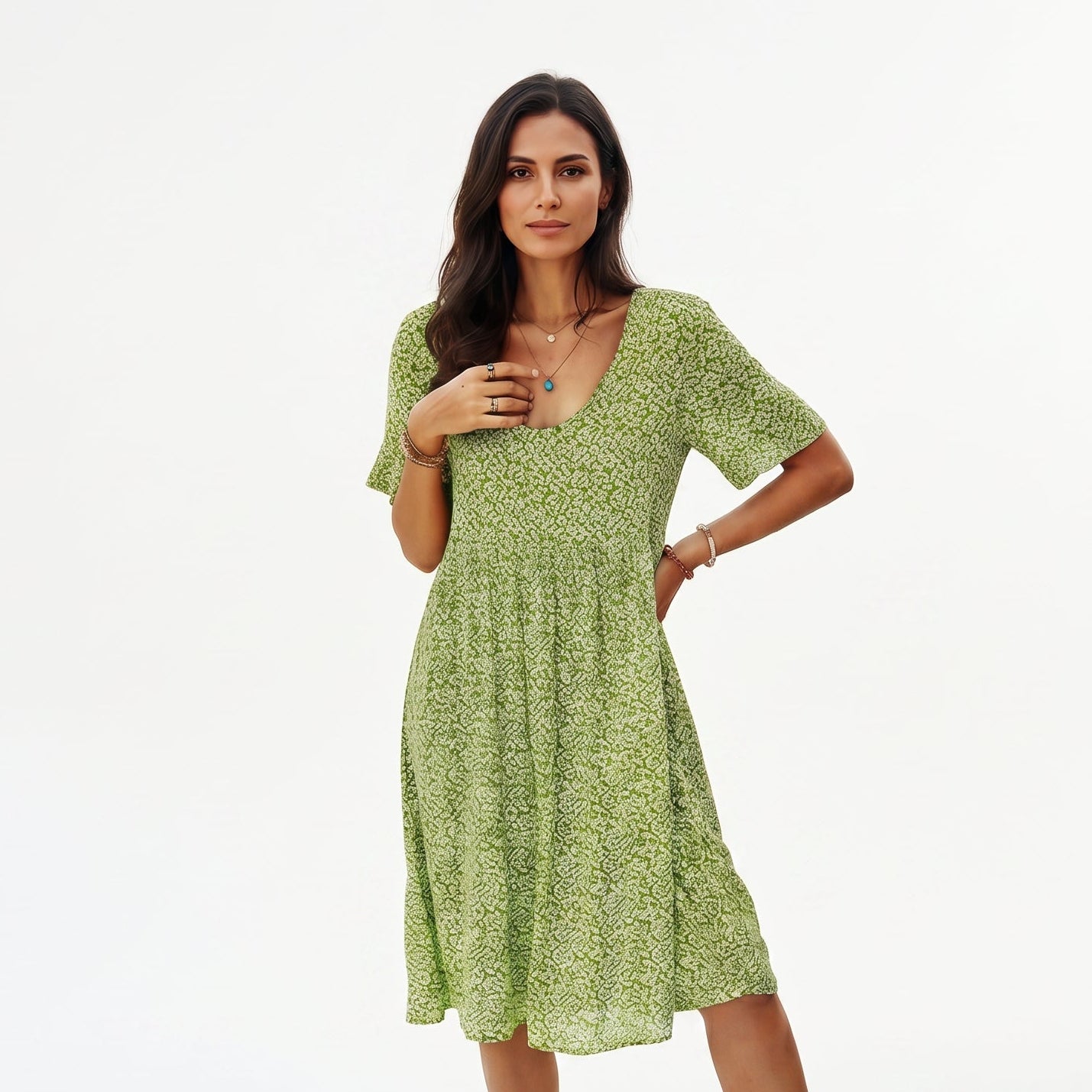 Lumia - Breezy Floral A-Line Women's Summer Mini Dress