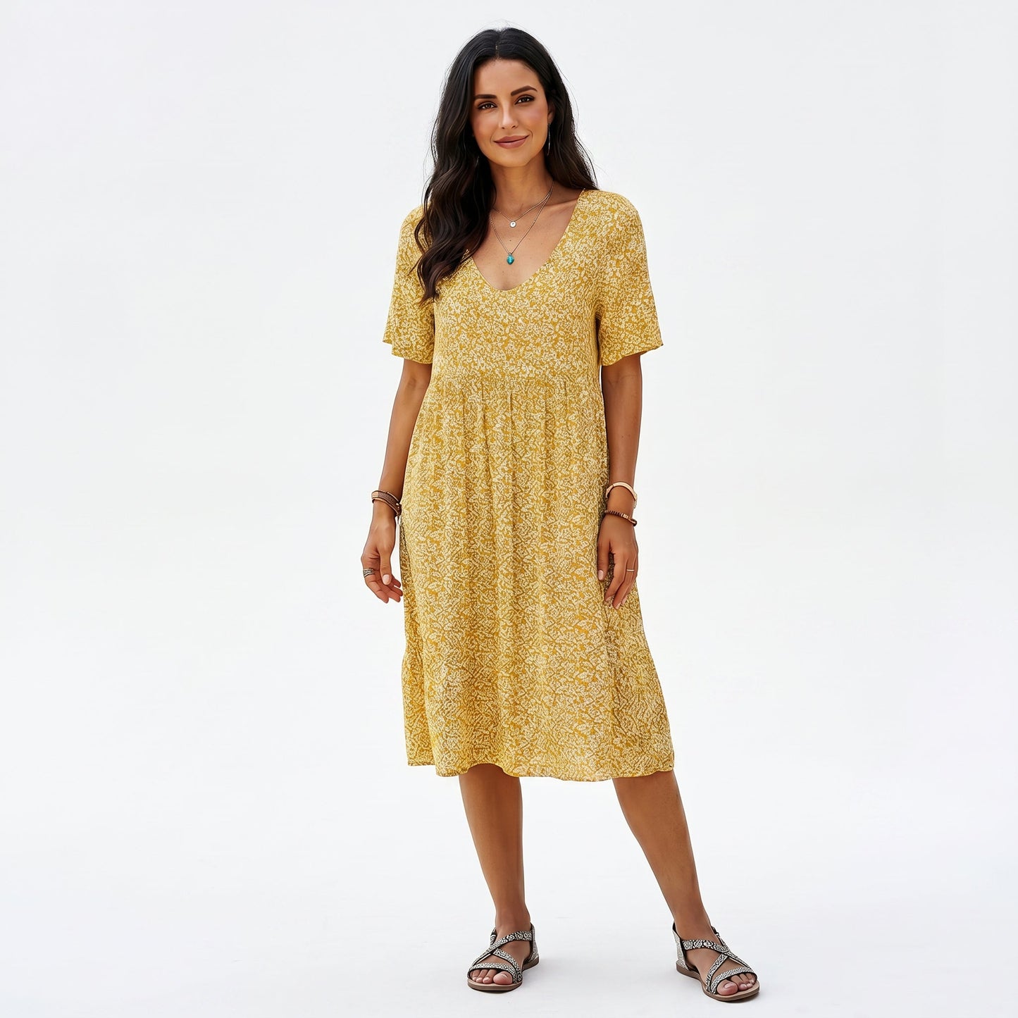Lumia - Breezy Floral A-Line Women's Summer Mini Dress