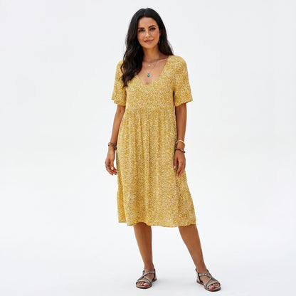 Lumia - Breezy Floral A-Line Women's Summer Mini Dress