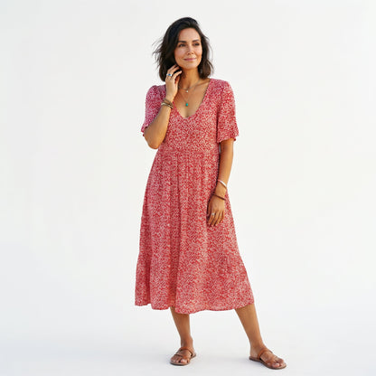 Lumia - Breezy Floral A-Line Women's Summer Mini Dress
