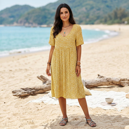 Lumia - Breezy Floral A-Line Women's Summer Mini Dress