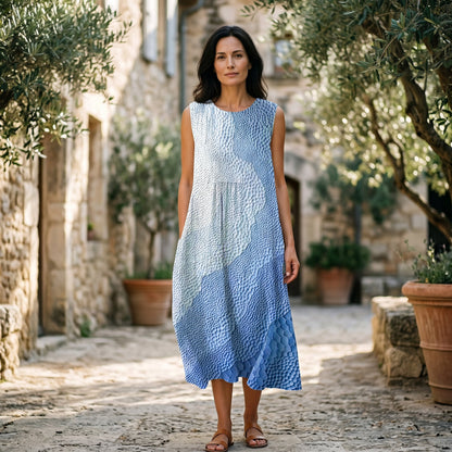Adriana - Casual Breezy Summer Dress in Color-Block Plaid