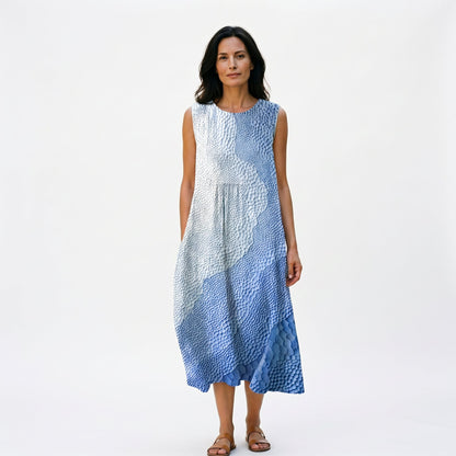 Adriana - Casual Breezy Summer Dress in Color-Block Plaid