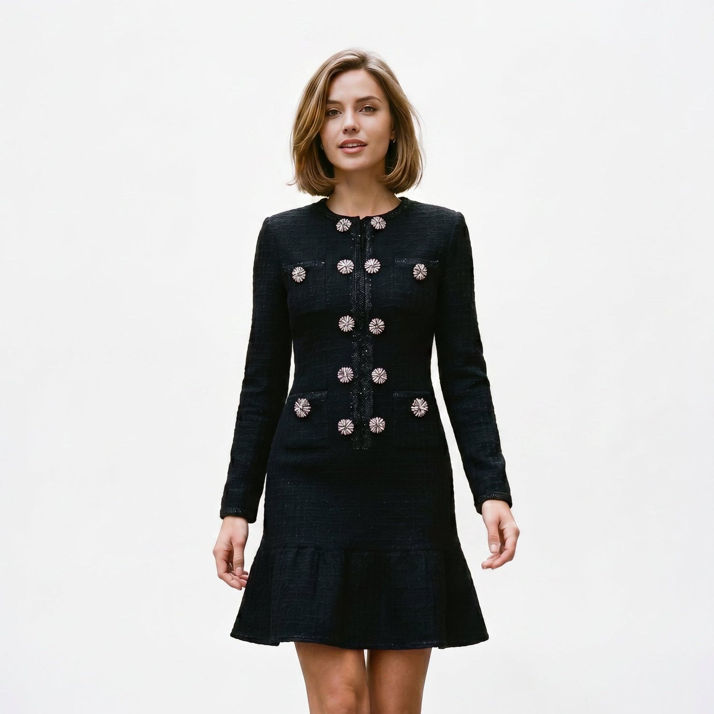 Mia - Elegant Autumn Double Breasted Knit Dress for Women