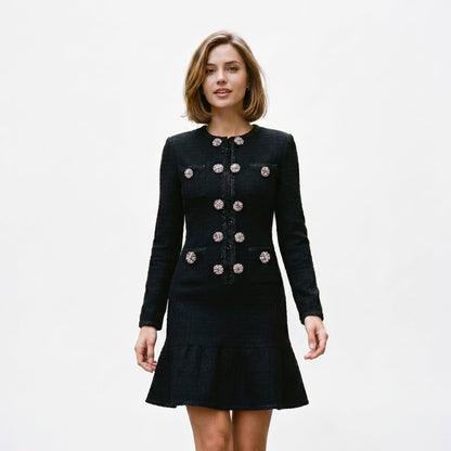 Mia - Elegant Autumn Double Breasted Knit Dress for Women