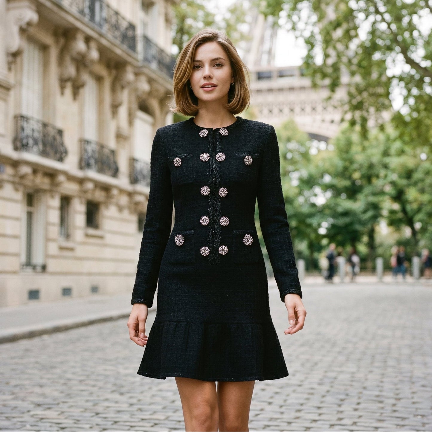 Mia - Elegant Autumn Double Breasted Knit Dress for Women