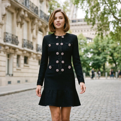 Mia - Elegant Autumn Double Breasted Knit Dress for Women