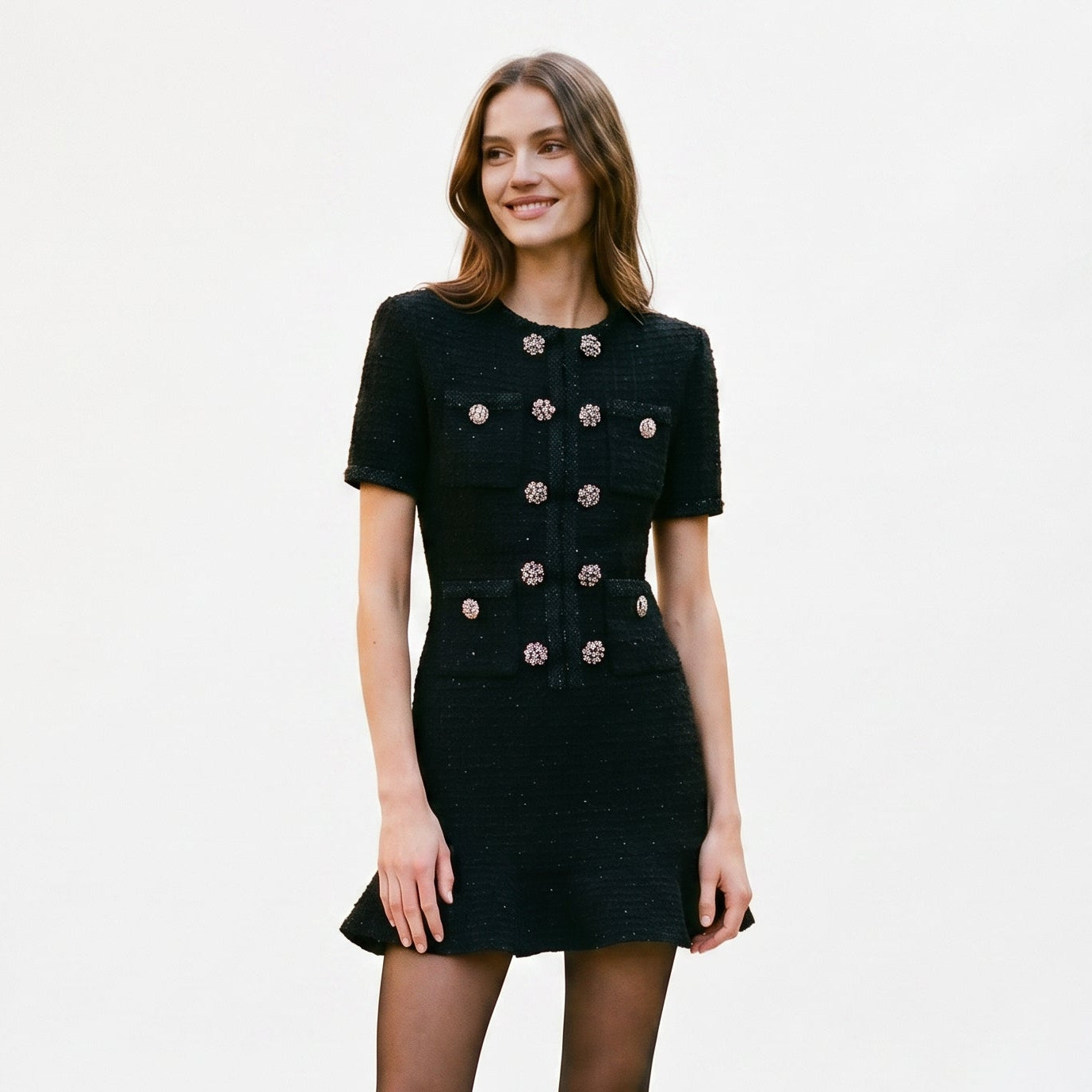Mia - Elegant Autumn Double Breasted Knit Dress for Women