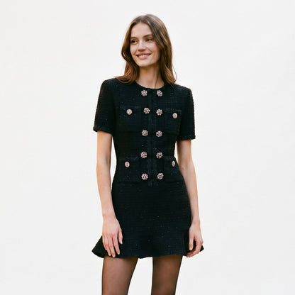 Mia - Elegant Autumn Double Breasted Knit Dress for Women