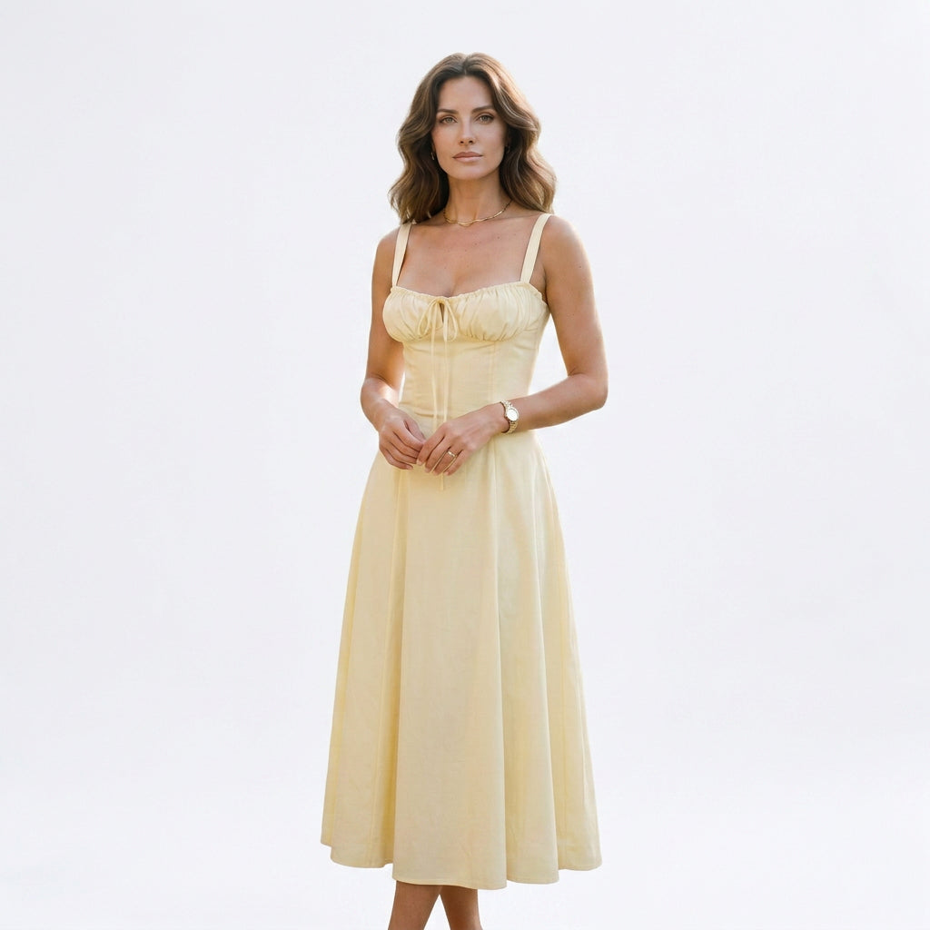 Mia - Elegant Floral Corset Summer Dress for Wedding Guests