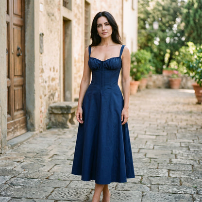 Mia - Elegant Floral Corset Summer Dress for Wedding Guests