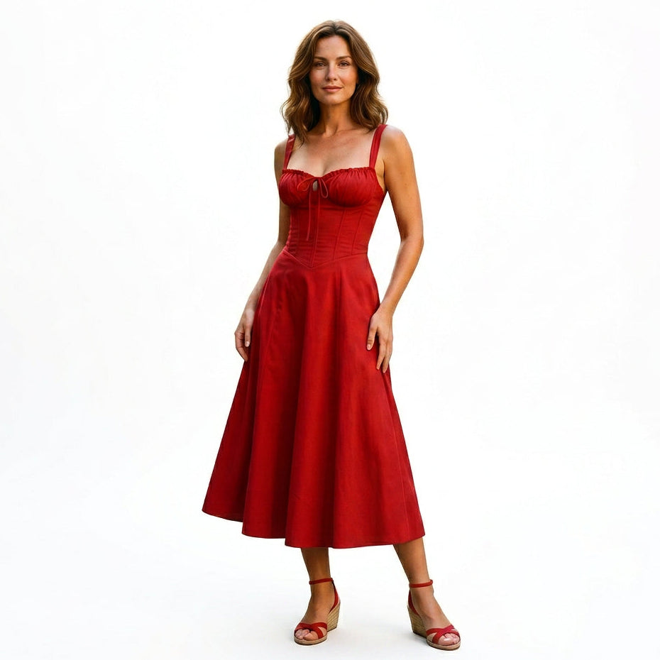 Mia - Elegant Floral Corset Summer Dress for Wedding Guests