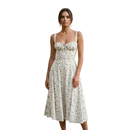 Mia - Elegant Floral Corset Summer Dress for Wedding Guests