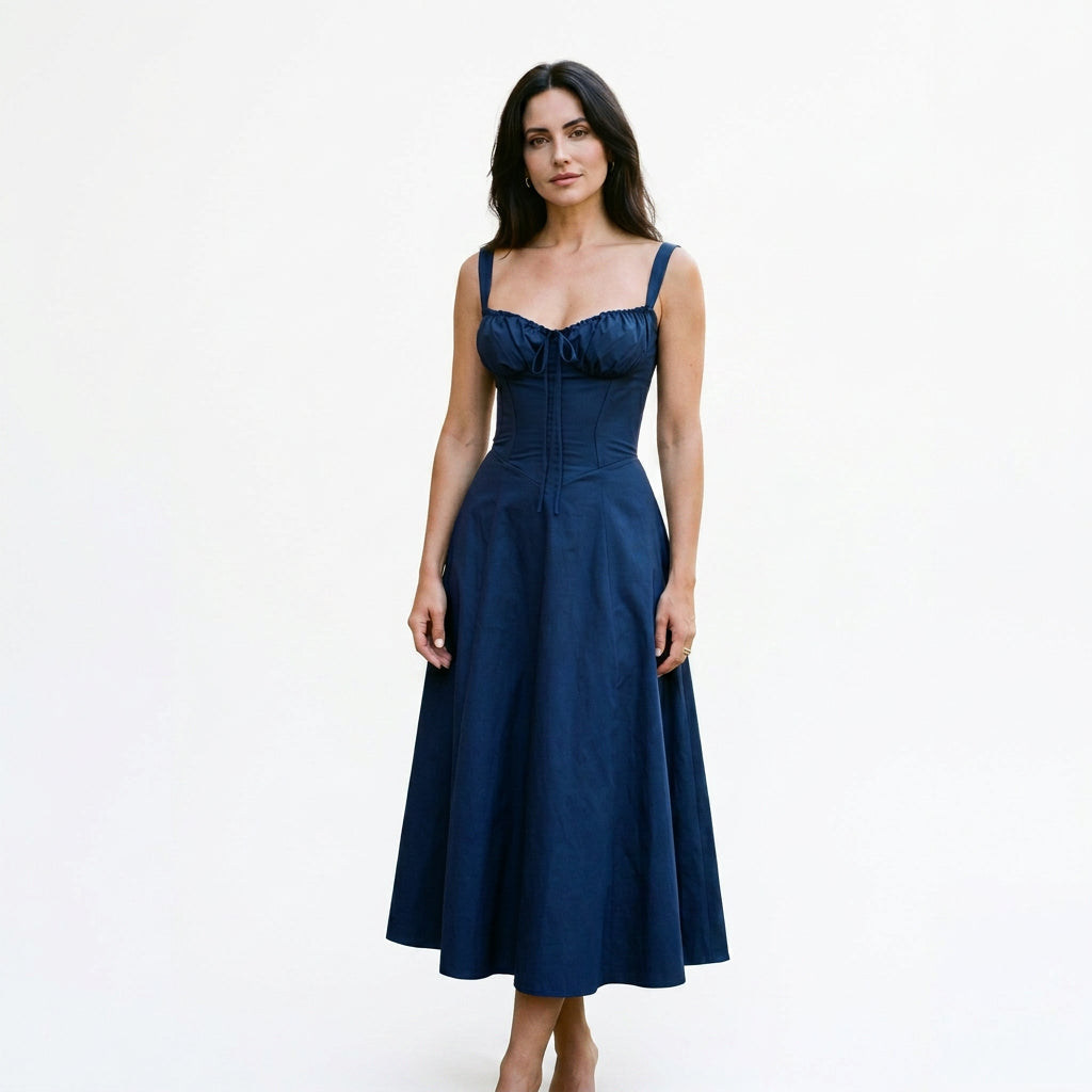 Mia - Elegant Floral Corset Summer Dress for Wedding Guests