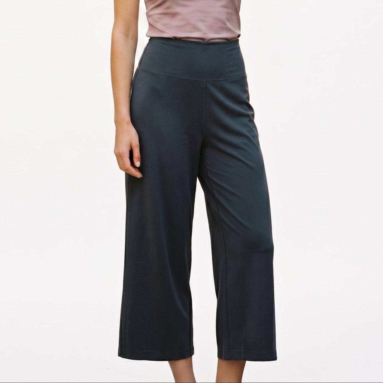 Mia - Soft High Waist Wide Leg Capri Pants for Women