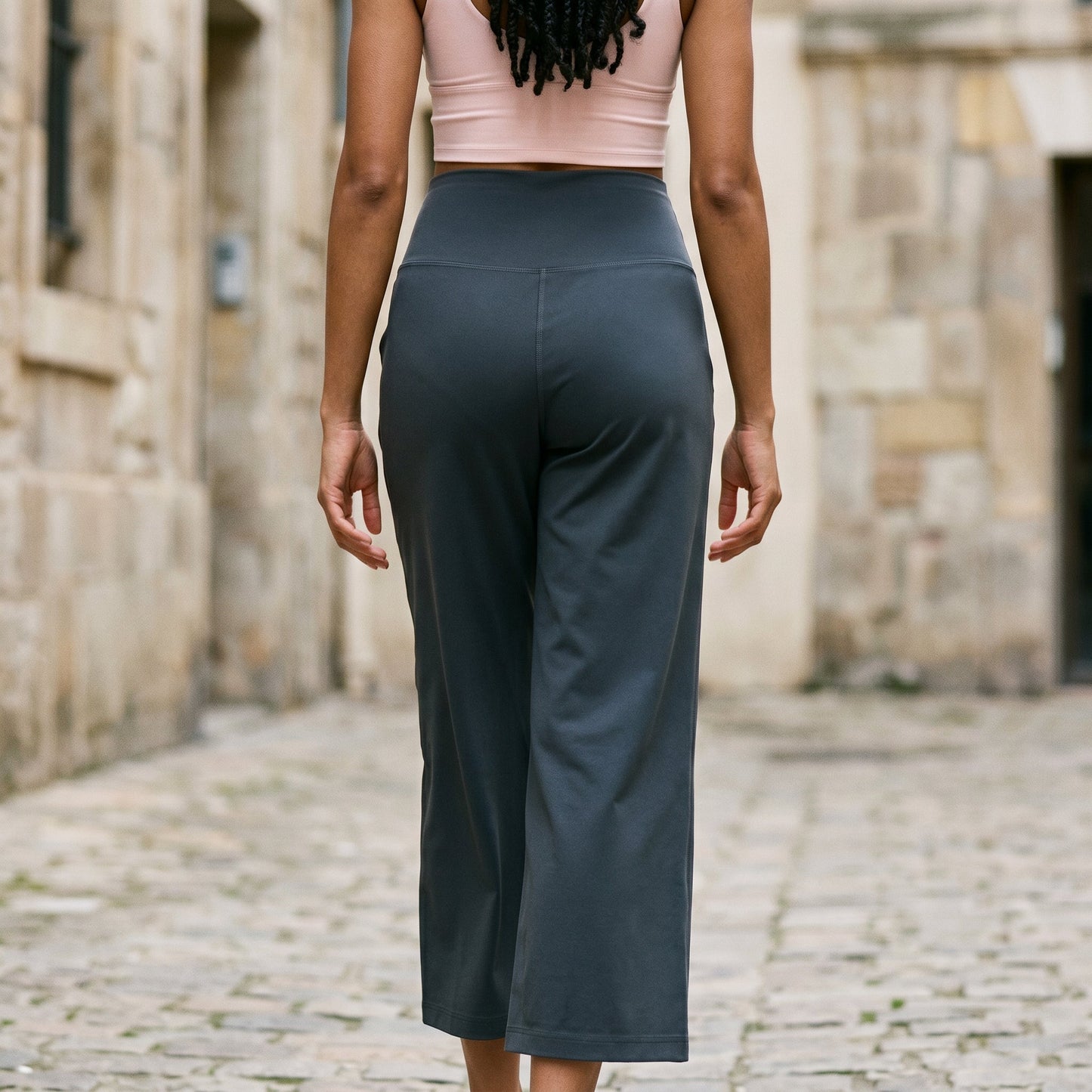 Mia - Soft High Waist Wide Leg Capri Pants for Women