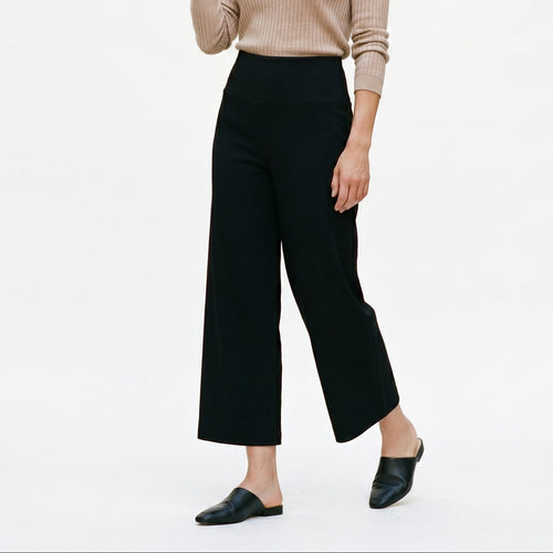 Mia - Soft High Waist Wide Leg Capri Pants for Women