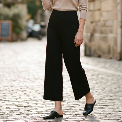 Mia - Soft High Waist Wide Leg Capri Pants for Women