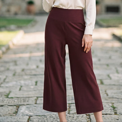 Mia - Soft High Waist Wide Leg Capri Pants for Women
