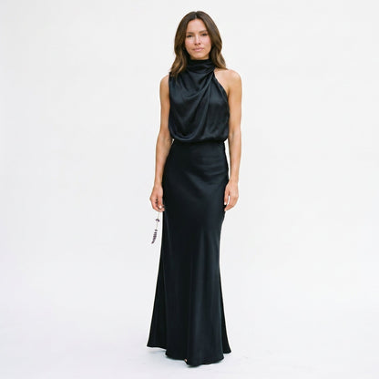 Olivia - Elegant Draped Summer Midi Dress for Weddings