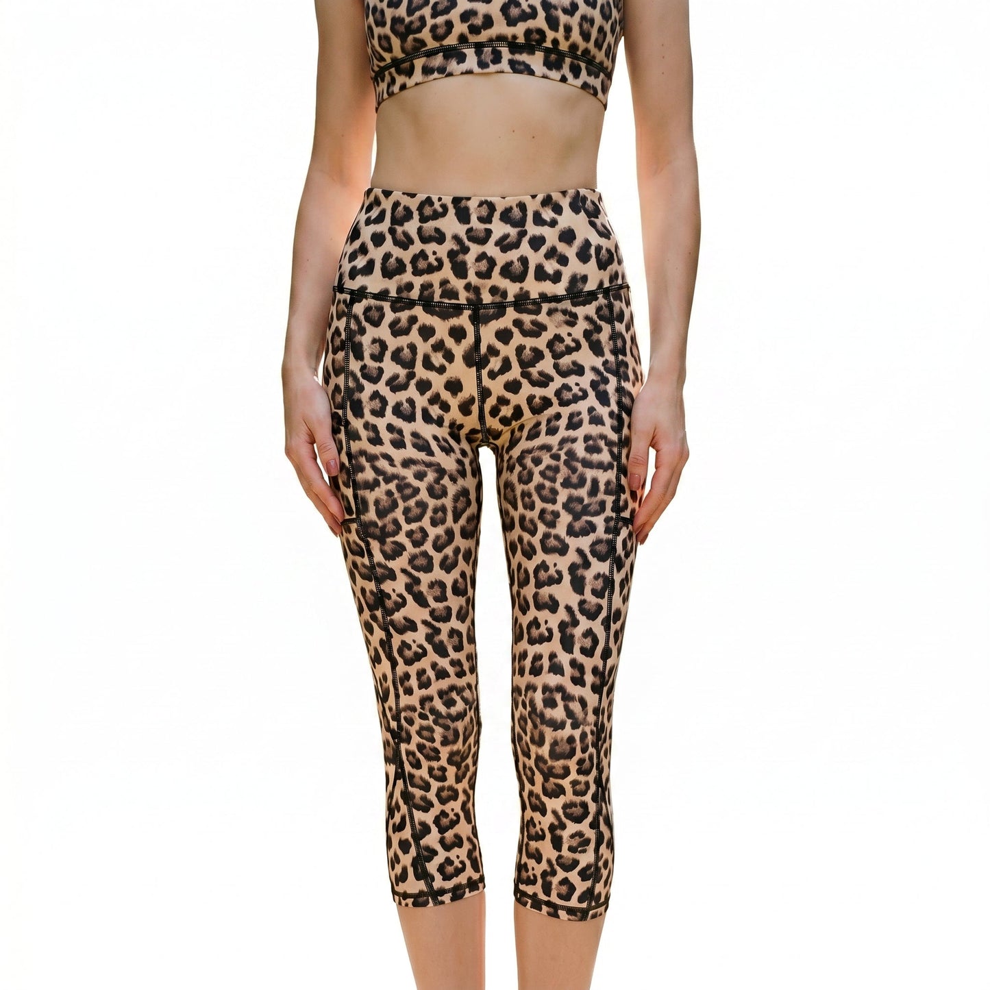 Olivia - High Waisted Tummy Control Capri Leggings With Pockets