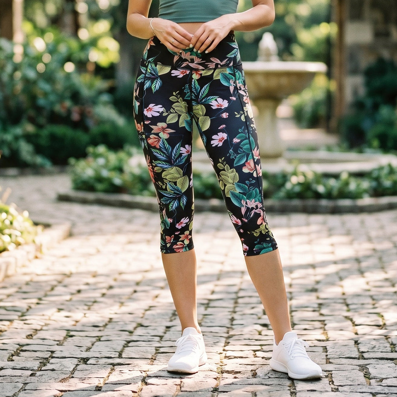 Olivia - High Waisted Tummy Control Capri Leggings With Pockets