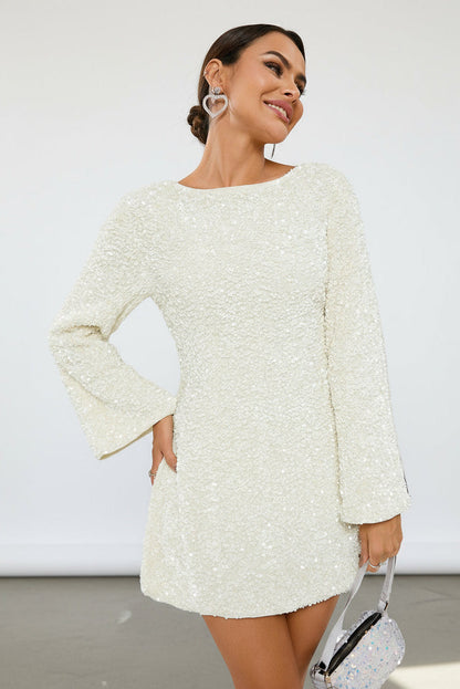 Olivia | Stylish Long Sleeve Black Mini Dress