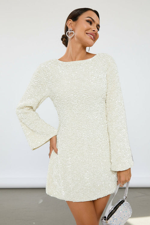Olivia | Stylish Long Sleeve Black Mini Dress