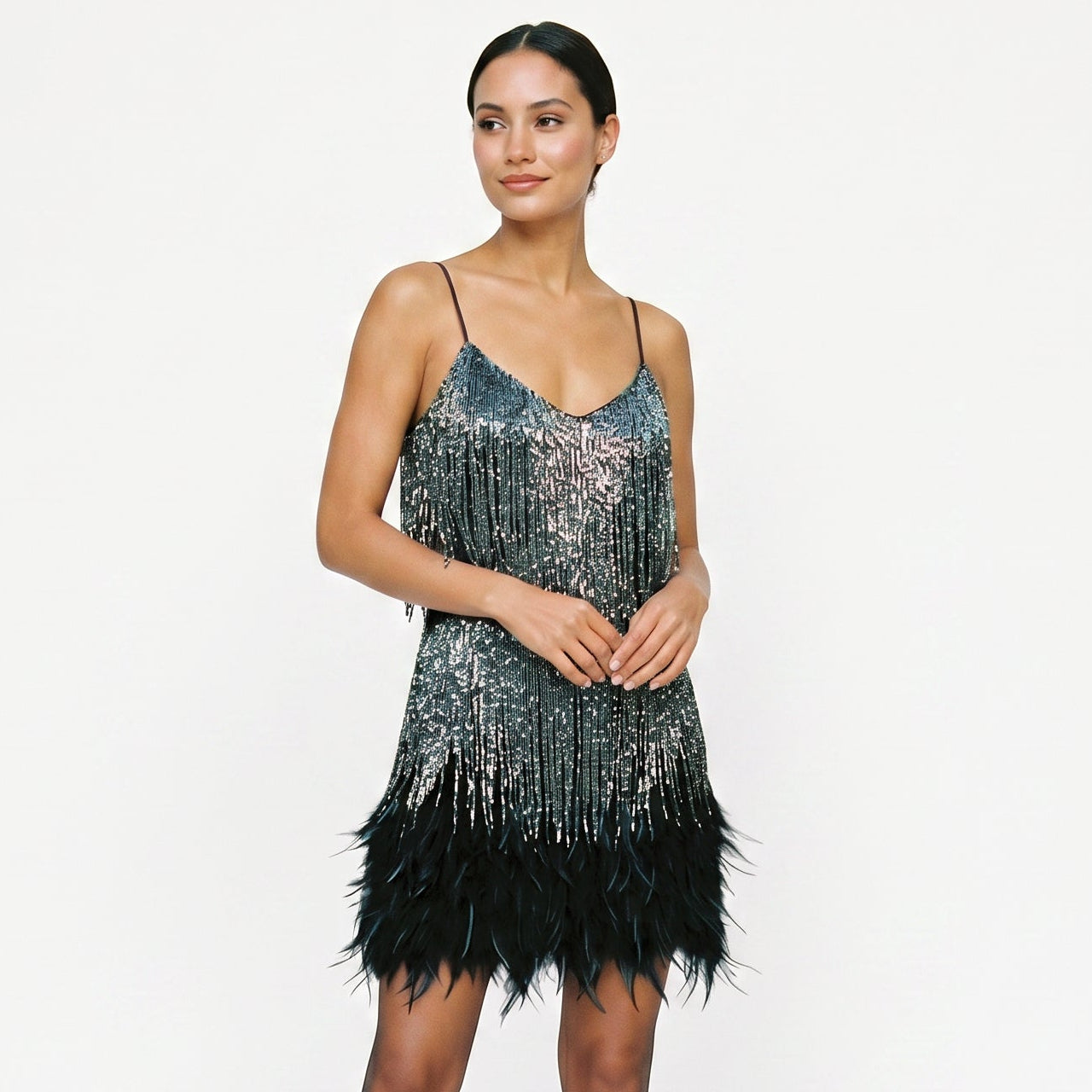 Sabrina - Dazzling Black Cocktail Dress for Parties