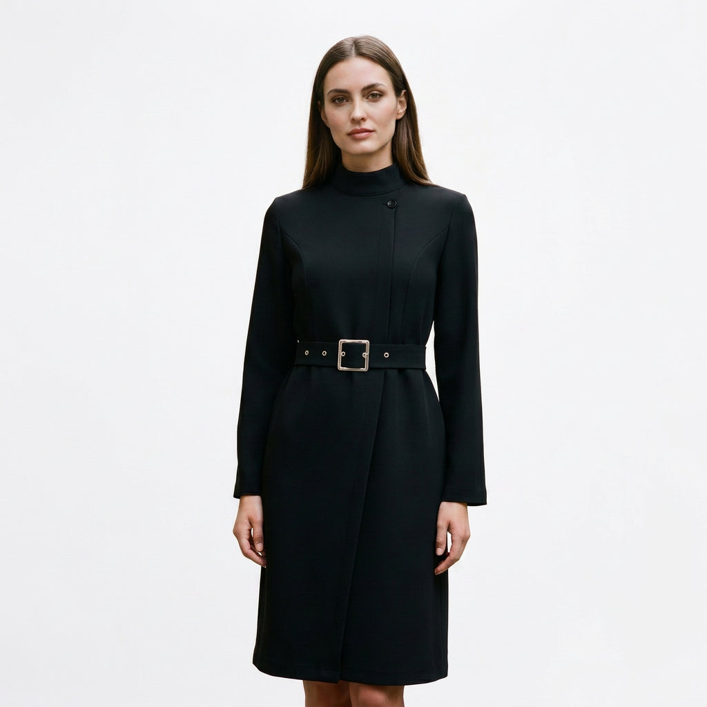 Sabrina - Elegant Black A-Line Dress for Women