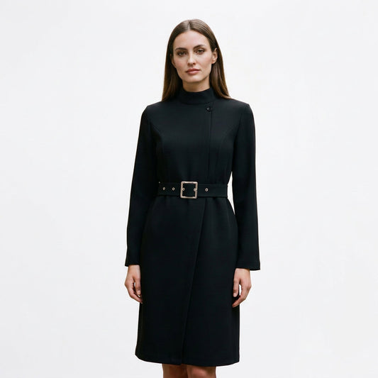 Sabrina - Elegant Black A-Line Dress for Women