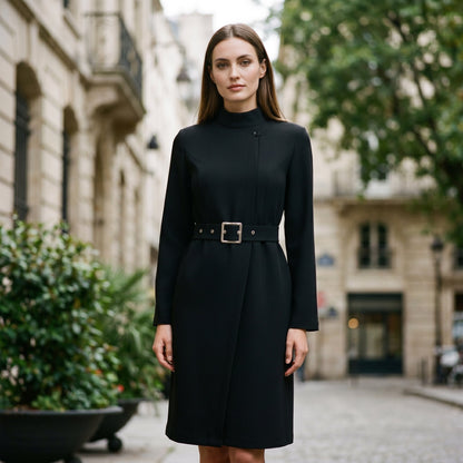 Sabrina - Elegant Black A-Line Dress for Women