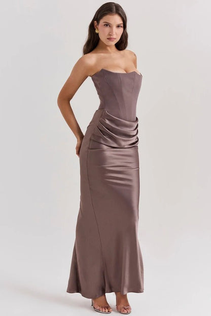 Sabrina - Elegant Strapless Corset Gown for Wedding Guests