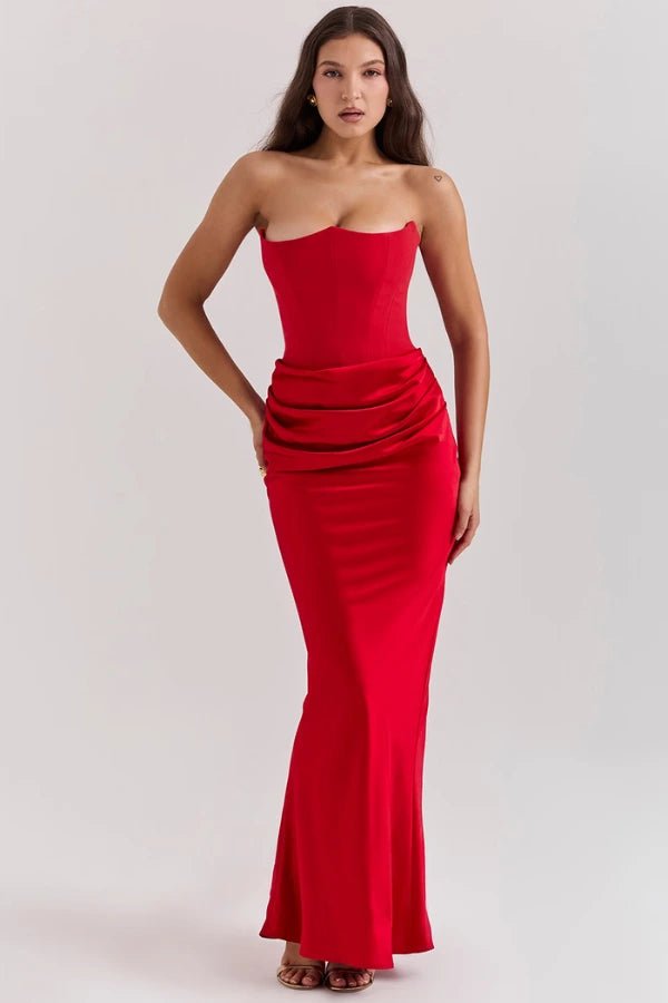 Sabrina - Elegant Strapless Corset Gown for Wedding Guests