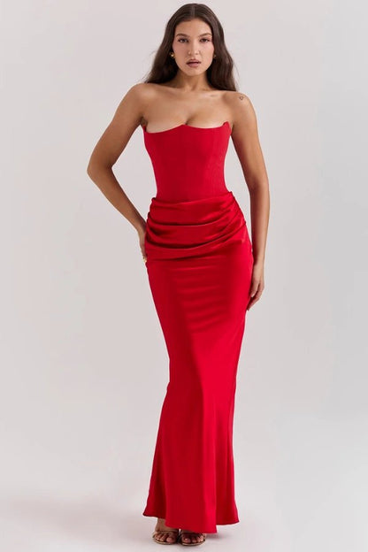 Sabrina - Elegant Strapless Corset Gown for Wedding Guests