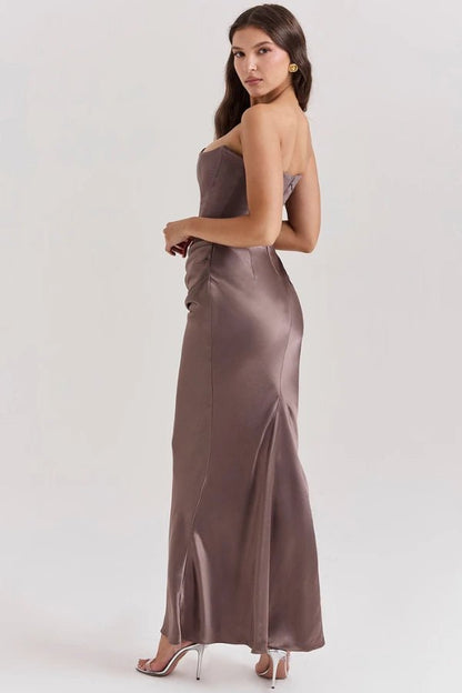 Sabrina - Elegant Strapless Corset Gown for Wedding Guests
