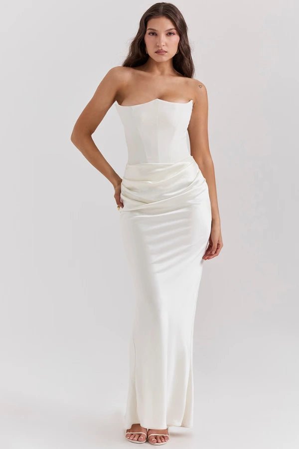 Sabrina - Elegant Strapless Corset Gown for Wedding Guests