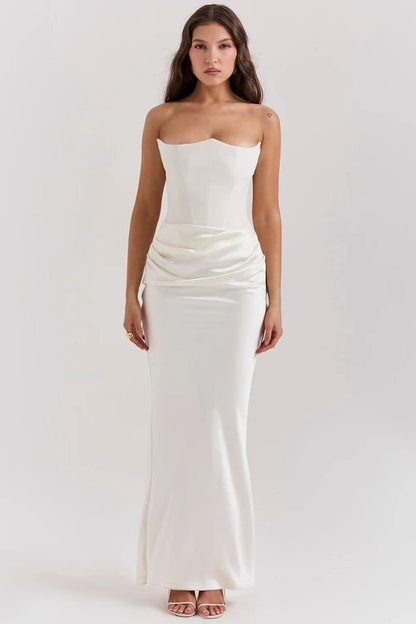 Sabrina - Elegant Strapless Corset Gown for Wedding Guests