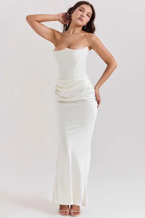 Sabrina - Elegant Strapless Corset Gown for Wedding Guests
