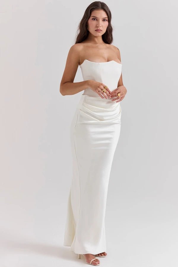Sabrina - Elegant Strapless Corset Gown for Wedding Guests