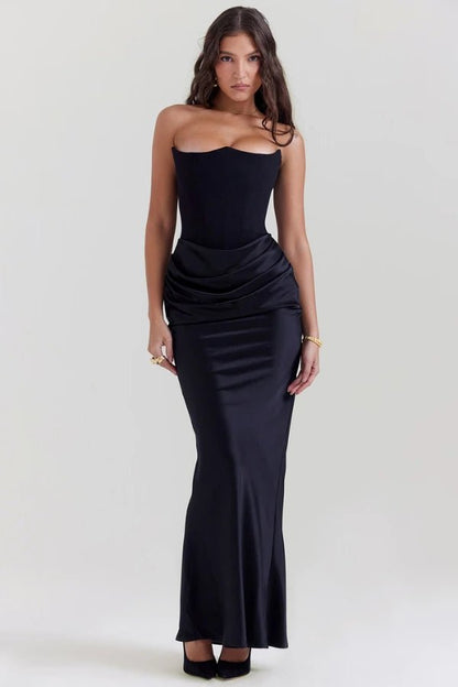 Sabrina - Elegant Strapless Corset Gown for Wedding Guests
