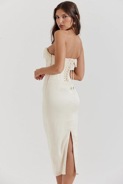 Sabrina - Elegant Strapless White Dress for Weddings