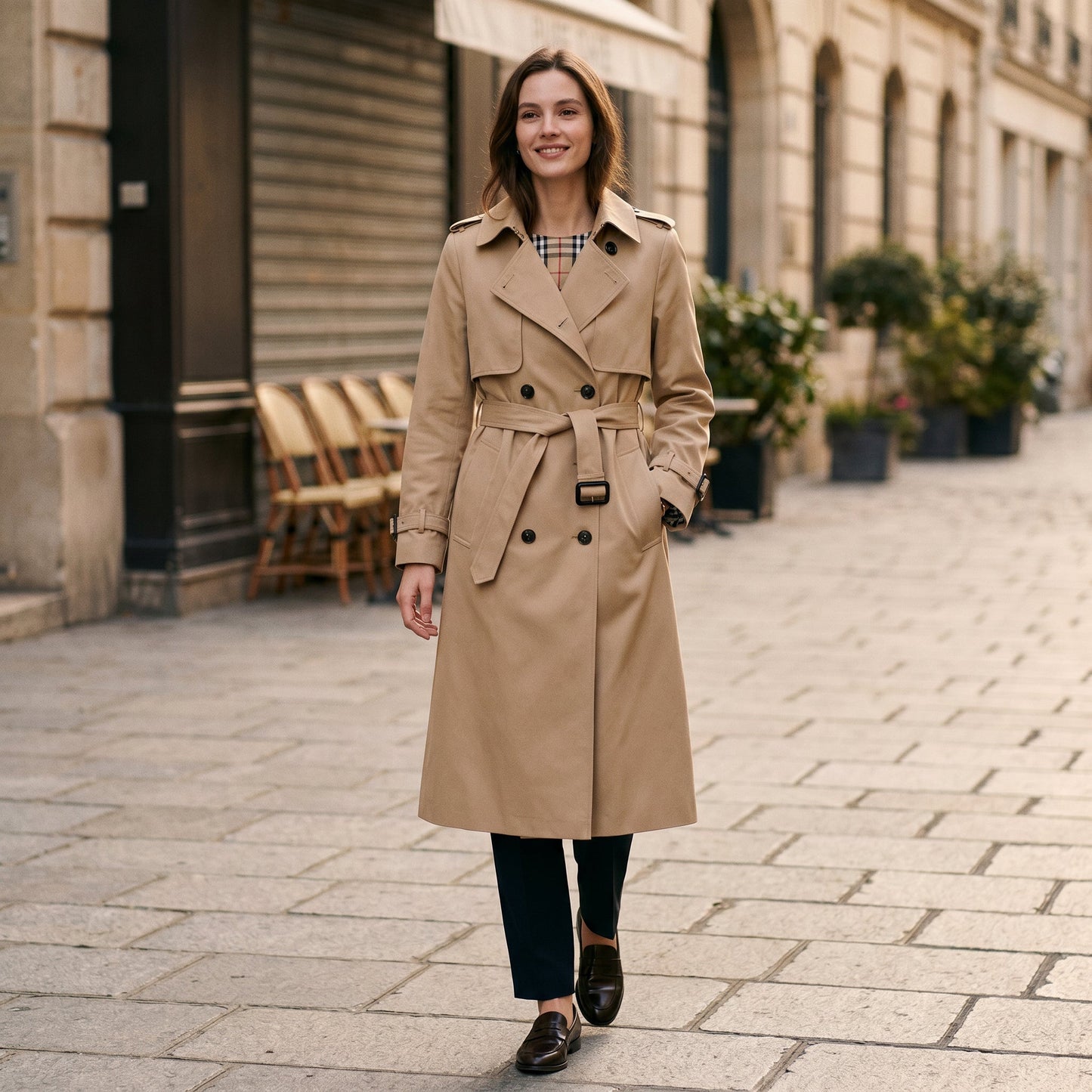 Sophia - Elegant Long Trench Coat for Women
