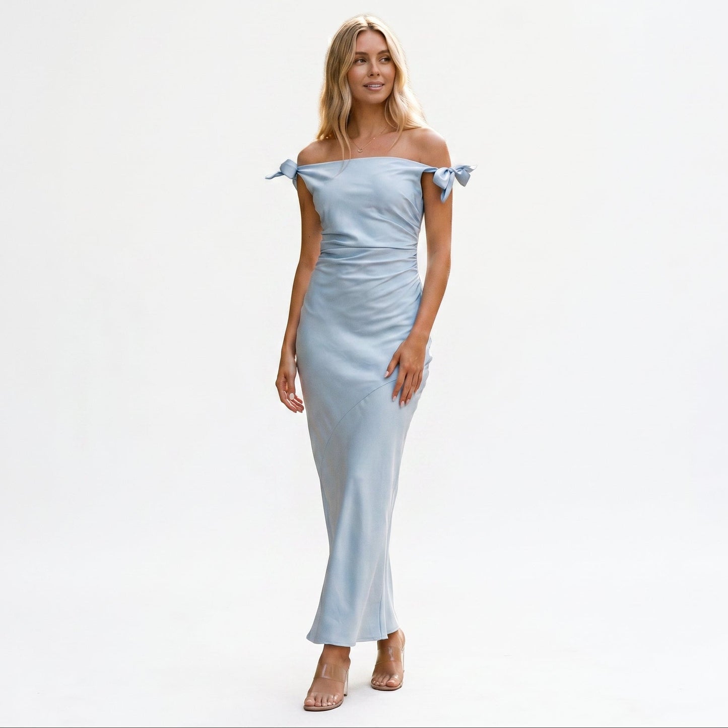 Sophia - Elegant Off-Shoulder Summer Wedding Guest Dress